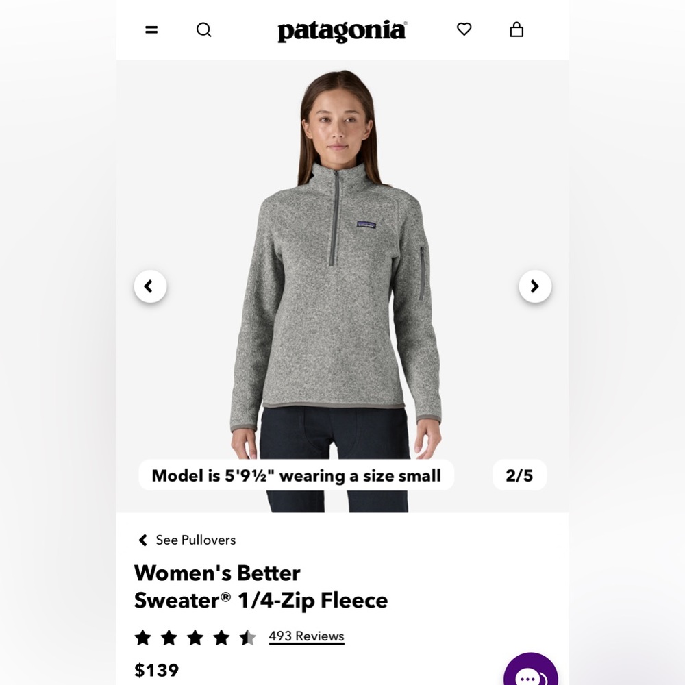 Patagonia Women’s Better Sweater Size Small